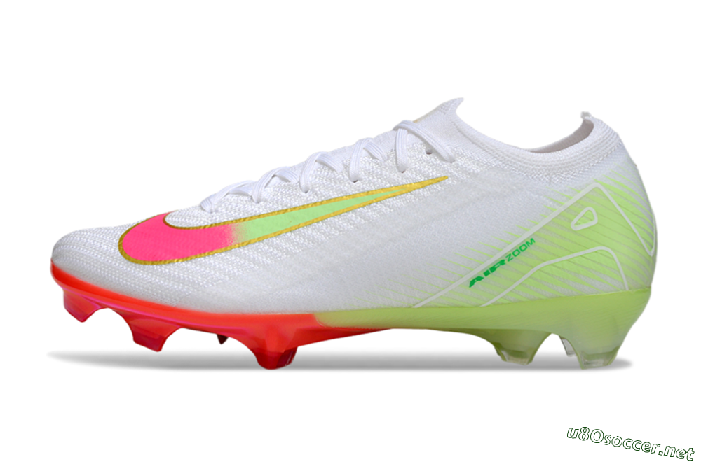 Unisex Nike Air Zoom Mercurial Vapor 16 Elite FG Football Boots - White/Pink/Yellow 0