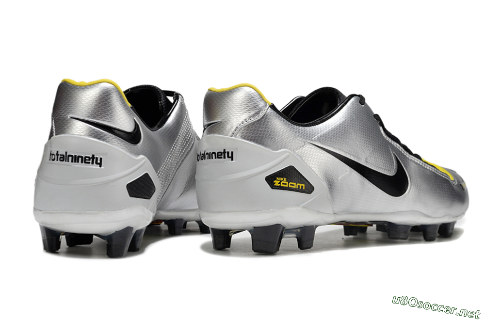 Men's Nike Air Zoom Total 90 Laser FG Football Boots - Silver/Black/Yellow 6