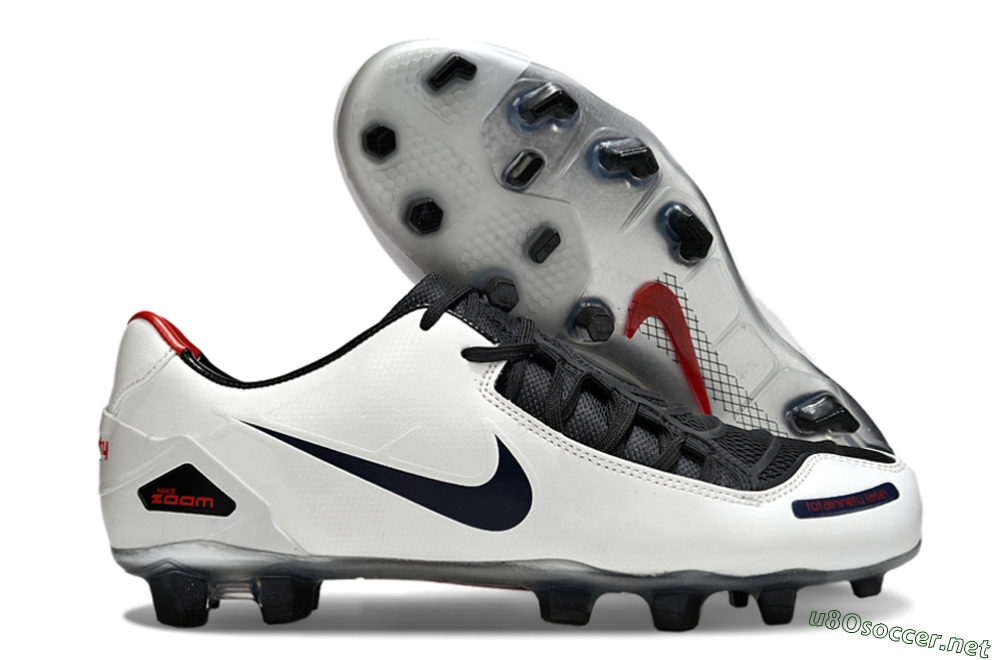 Men's Nike Air Zoom Total 90 Laser FG Football Boots - White/Black/Red 2