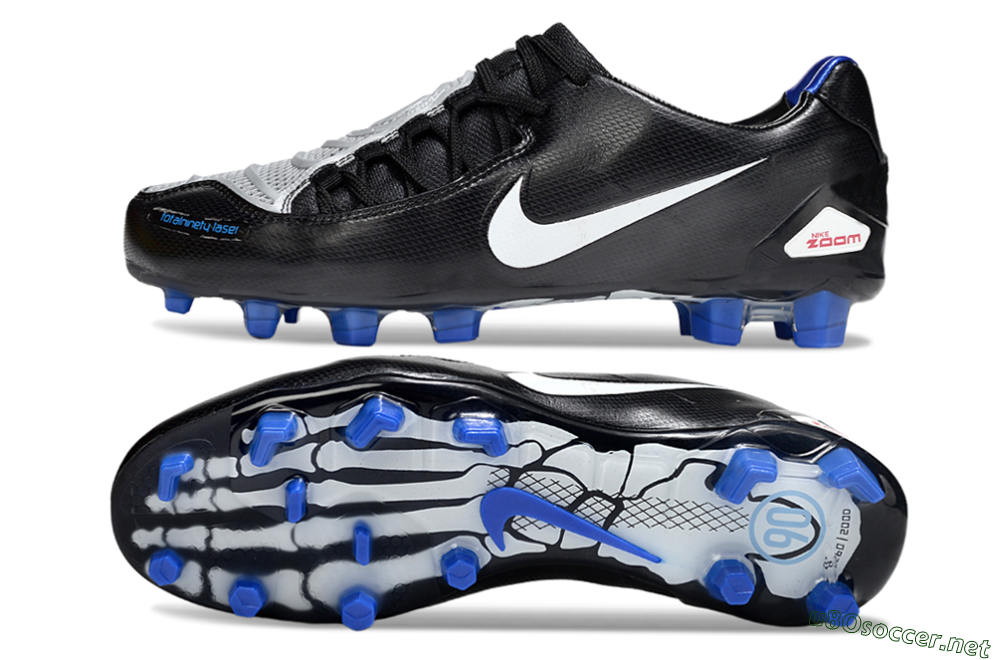Men's Nike Air Zoom Total 90 Laser FG Football Boots - Black/White/Blue 1