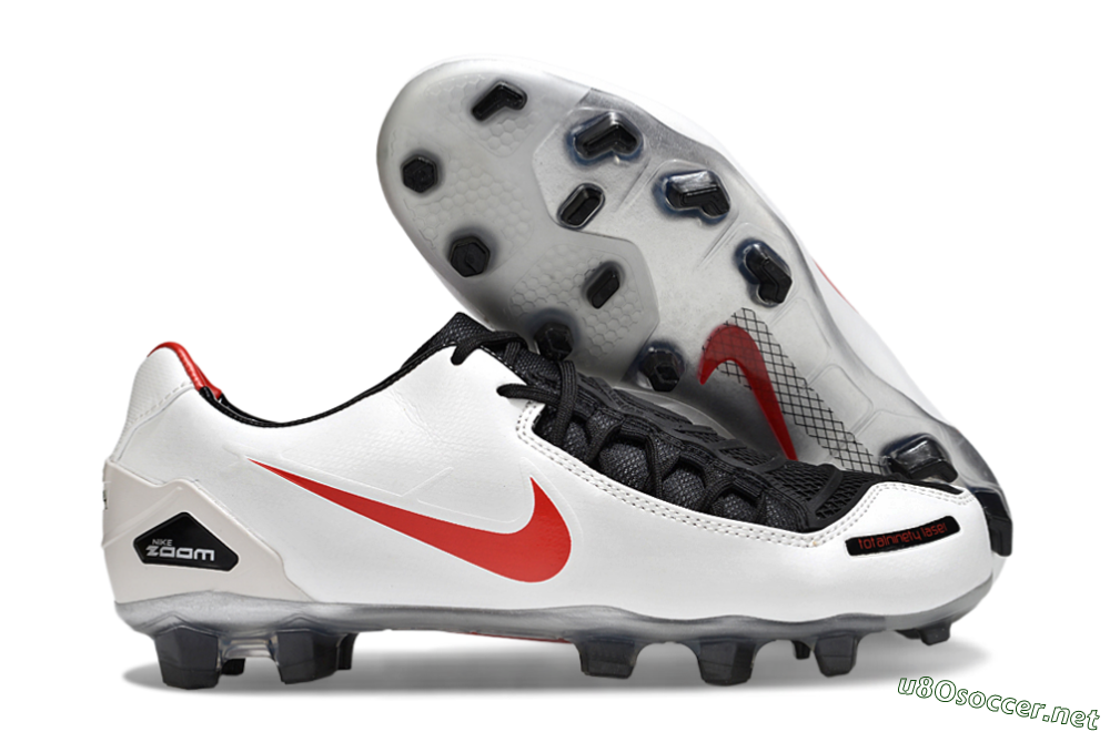 Men's Nike Air Zoom Total 90 III FG Football Boots - White/Red/Black 2