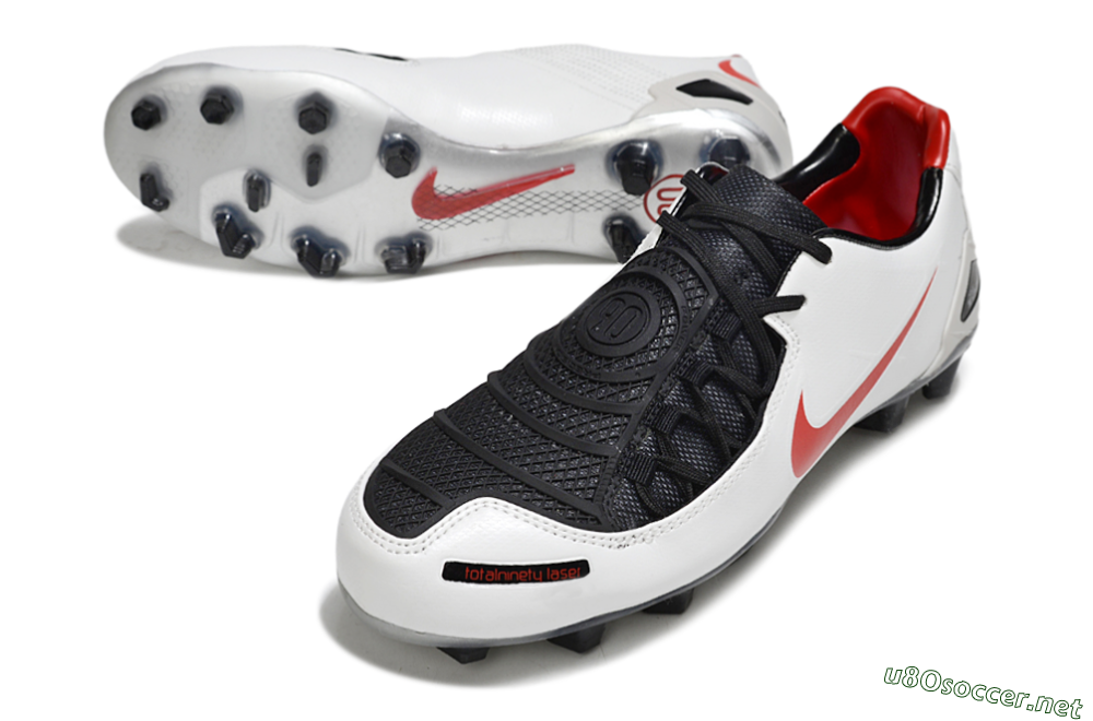 Men's Nike Air Zoom Total 90 III FG Football Boots - White/Red/Black 3