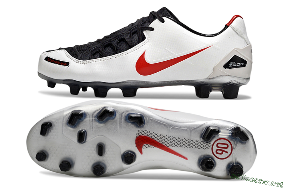 Men's Nike Air Zoom Total 90 III FG Football Boots - White/Red/Black 1