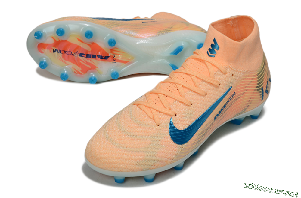Unisex Nike Air Zoom Mercurial Superfly 10 Elite AG Football Boots - Pink/Blue/Whtie 3