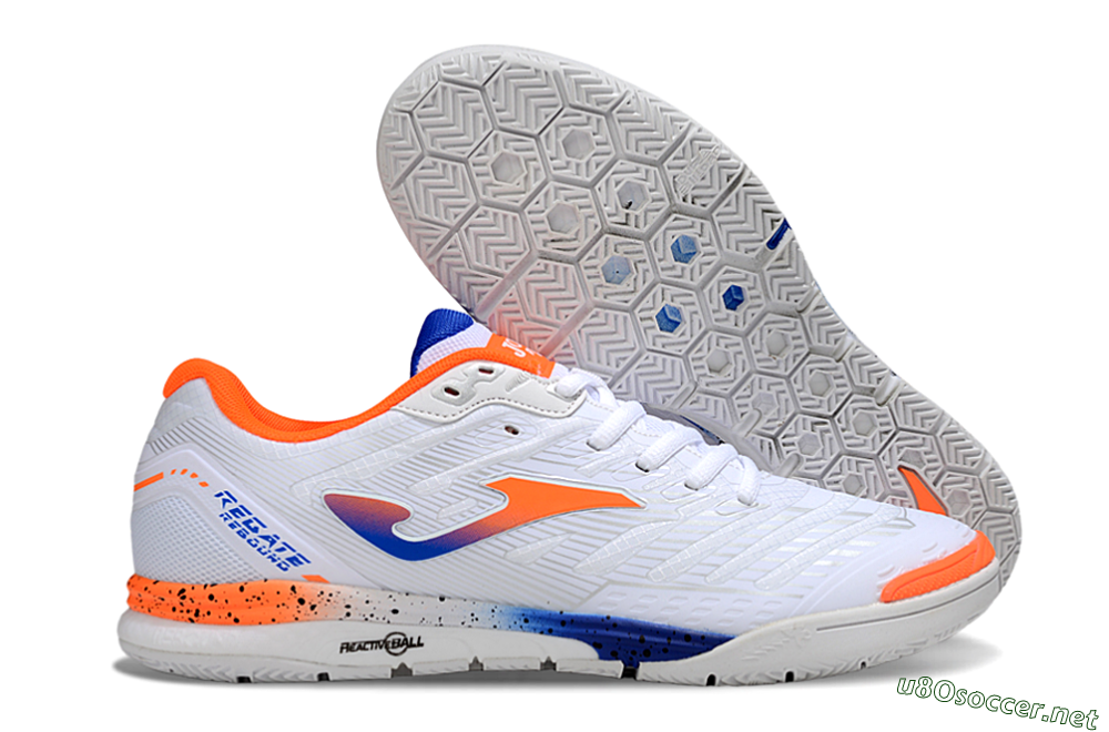 Men's Joma Top Flex IC Football Shoes - White/Blue/Red 2