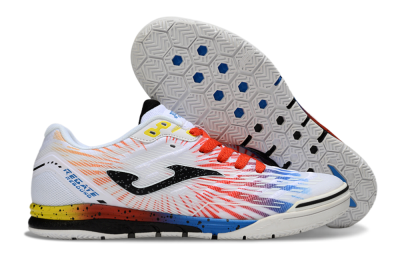 Men's Joma Top Flex IC Football Shoes - White/Black/Red