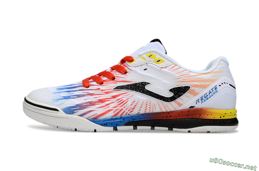 Men's Joma Top Flex IC Football Shoes - White/Black/Red 0