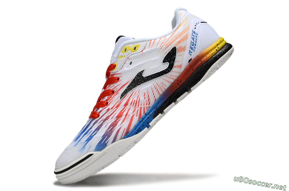 Men's Joma Top Flex IC Football Shoes - White/Black/Red 5