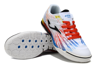 Men's Joma Top Flex IC Football Shoes - White/Black/Red