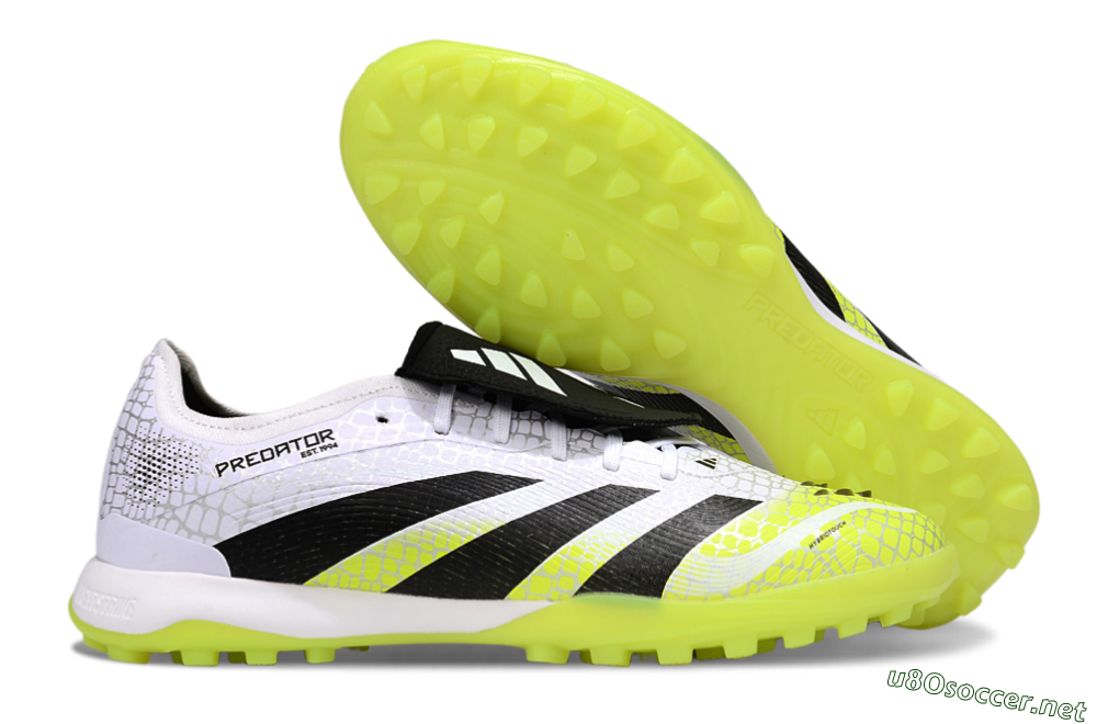 Men's Adidas Predator League Foldover Tongue TF Football Shoes - White/Black/Yellow 2