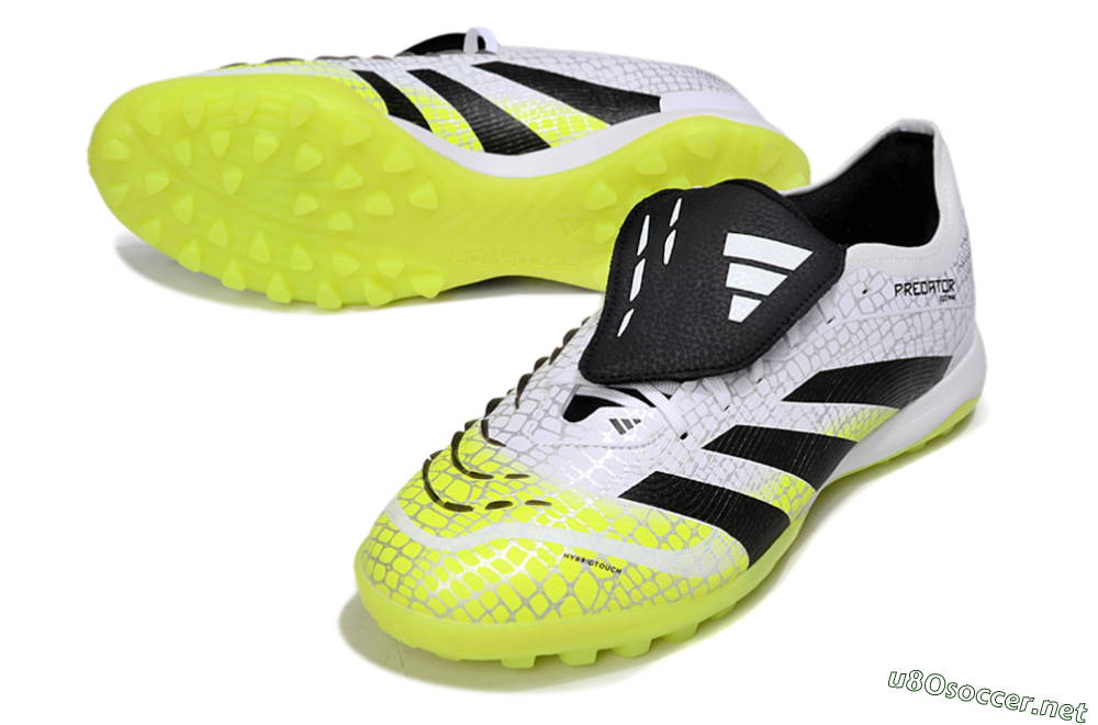Men's Adidas Predator League Foldover Tongue TF Football Shoes - White/Black/Yellow 3