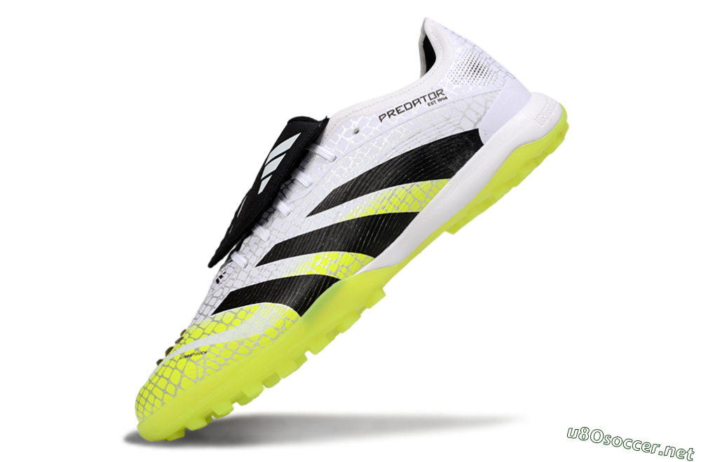 Men's Adidas Predator League Foldover Tongue TF Football Shoes - White/Black/Yellow 5