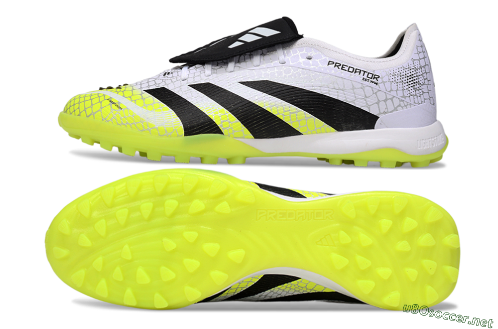 Men's Adidas Predator League Foldover Tongue TF Football Shoes - White/Black/Yellow 1