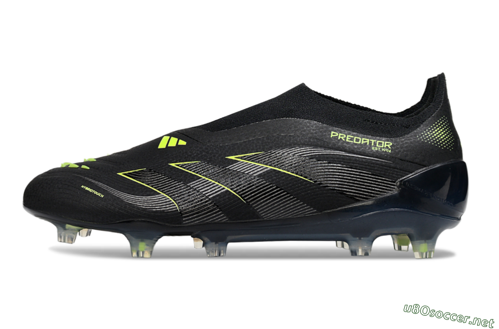 Men's Adidas Predator 25 Elite Laceless FG Football Boots - Black/Silver/Yellow 0