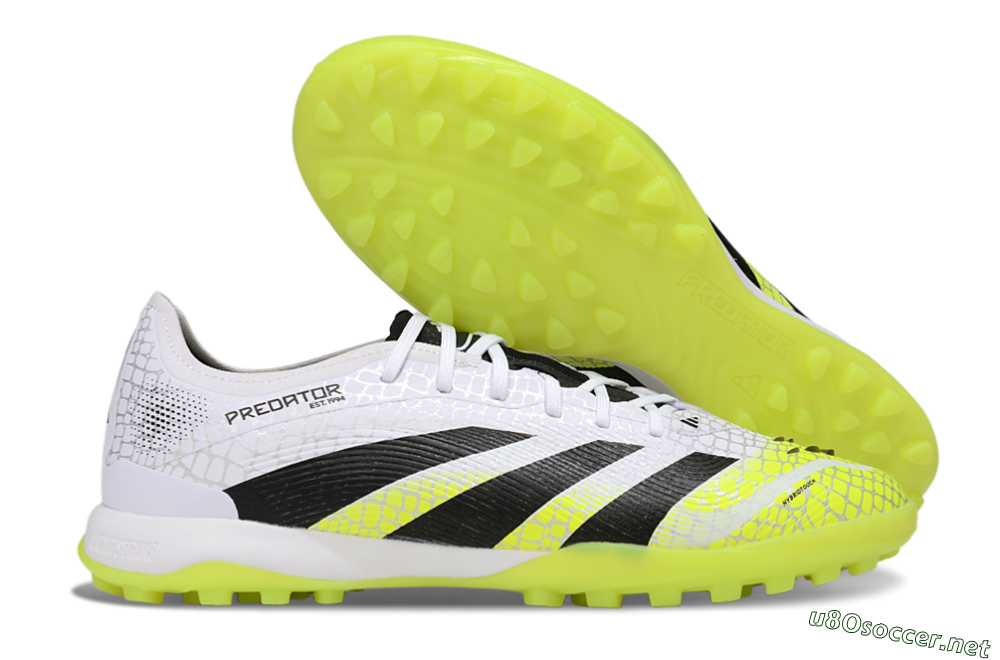 Men's Adidas Predator 25 Elite TF Football Shoes - White/Black/Yellow 2