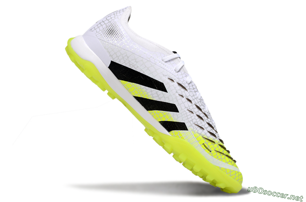 Men's Adidas Predator 25 Elite TF Football Shoes - White/Black/Yellow 4