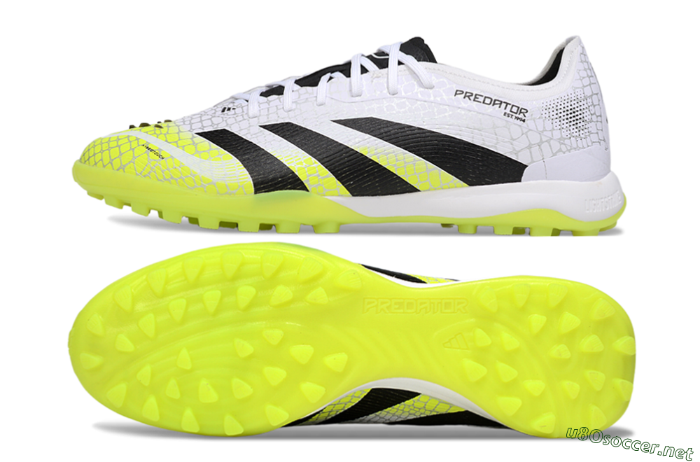 Men's Adidas Predator 25 Elite TF Football Shoes - White/Black/Yellow 1