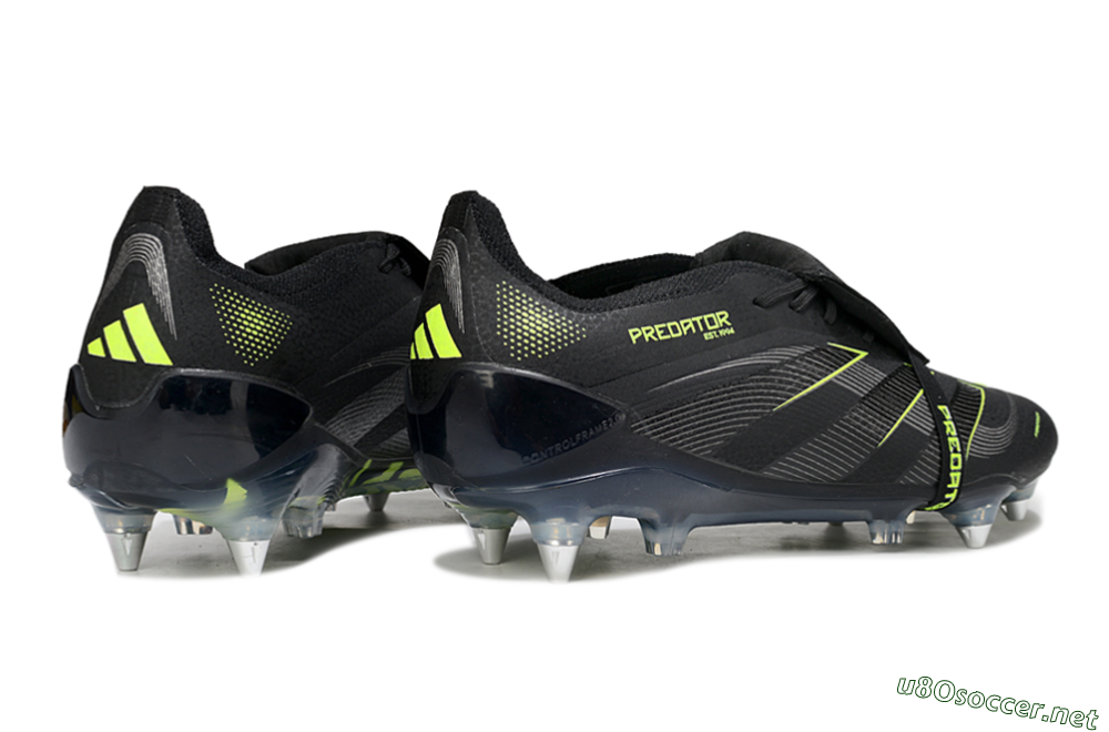 Men's Adidas Predator 25 Elite Foldover Tongue SG Football Boots - Black/Silver/Yellow 6