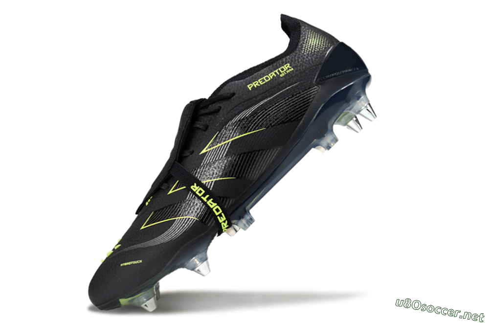 Men's Adidas Predator 25 Elite Foldover Tongue SG Football Boots - Black/Silver/Yellow 5