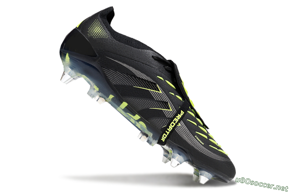 Men's Adidas Predator 25 Elite Foldover Tongue SG Football Boots - Black/Silver/Yellow 4
