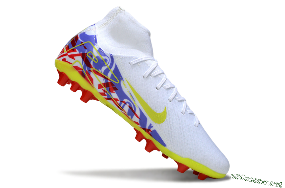 Men's Nike Air Zoom Mercurial Superfly 10 Academy AG Football Boots - White/Purple/Yellow 4