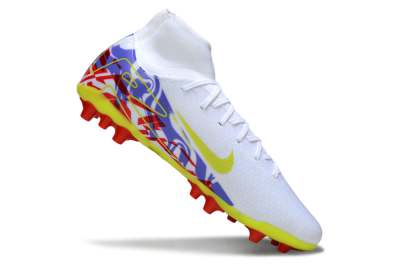 Men's Nike Air Zoom Mercurial Superfly 10 Academy AG Football Boots - White/Purple/Yellow