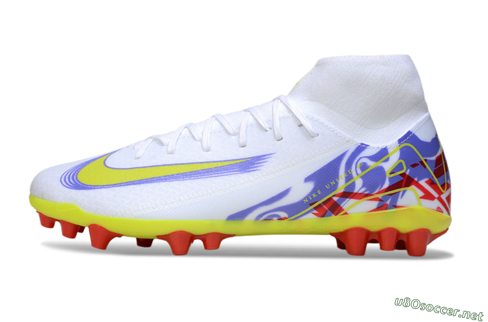 Men's Nike Air Zoom Mercurial Superfly 10 Academy AG Football Boots - White/Purple/Yellow 0