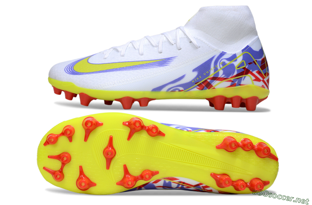 Men's Nike Air Zoom Mercurial Superfly 10 Academy AG Football Boots - White/Purple/Yellow 1
