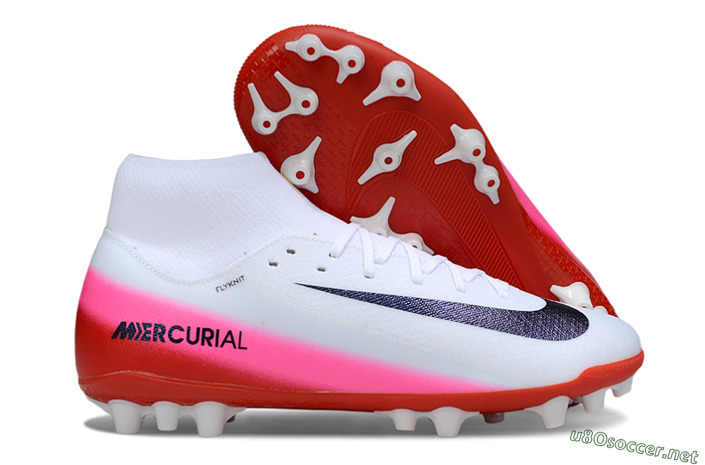 Men's Nike Air Zoom Mercurial Superfly 10 Academy AG Football Boots - White/Black/Pink 2