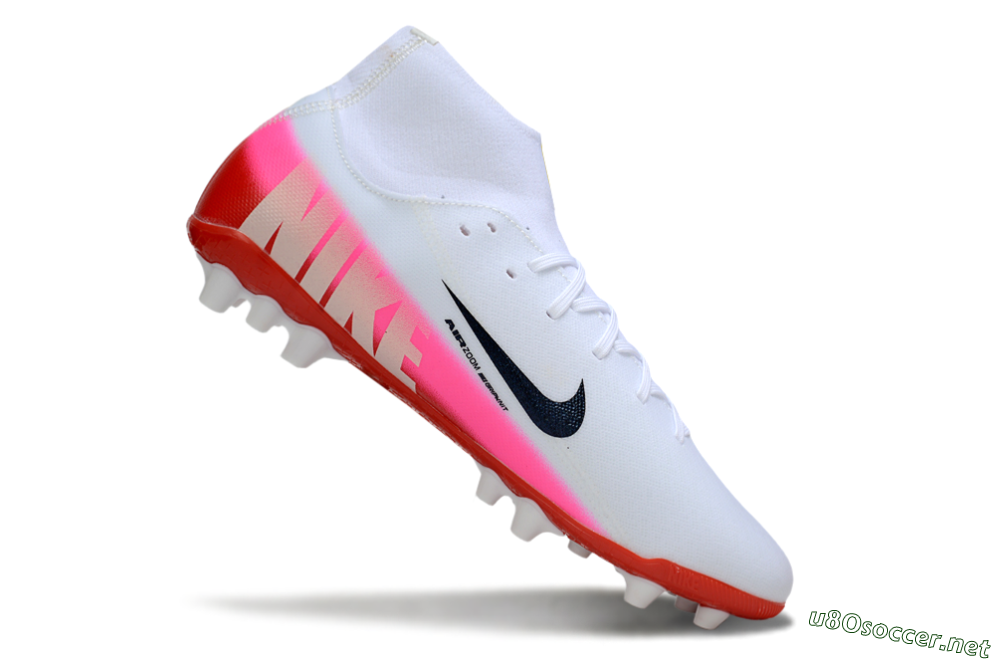 Men's Nike Air Zoom Mercurial Superfly 10 Academy AG Football Boots - White/Black/Pink 4
