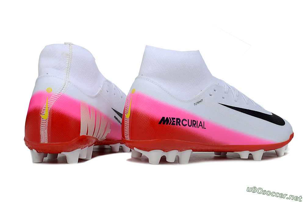 Men's Nike Air Zoom Mercurial Superfly 10 Academy AG Football Boots - White/Black/Pink 6