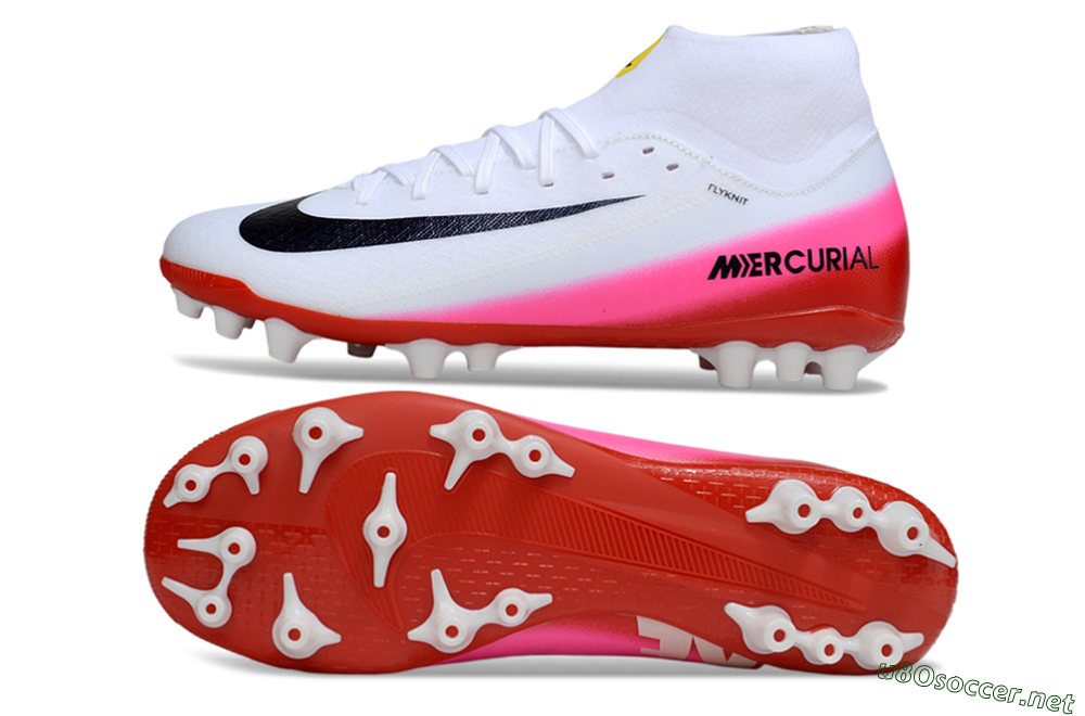 Men's Nike Air Zoom Mercurial Superfly 10 Academy AG Football Boots - White/Black/Pink 1