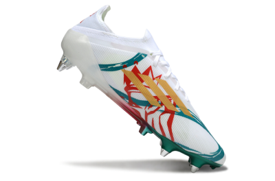Men's Adidas F50 Elite SG Football Boots - White/Green/Gold/Red