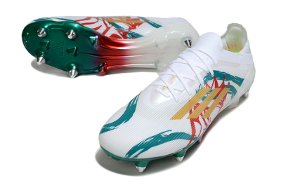 Men's Adidas F50 Elite SG Football Boots - White/Green/Gold/Red