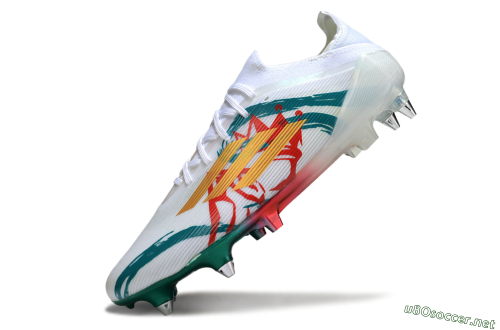 Men's Adidas F50 Elite SG Football Boots - White/Green/Gold/Red 5