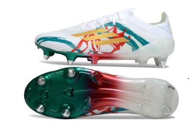 Men's Adidas F50 Elite SG Football Boots - White/Green/Gold/Red