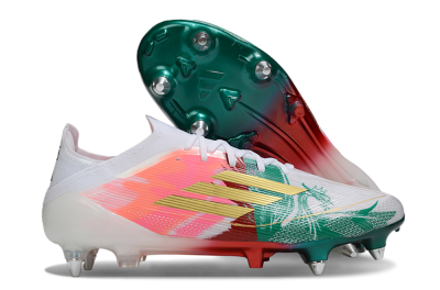 Men's Adidas F50 Elite SG Football Boots - White/Green/Gold/Red
