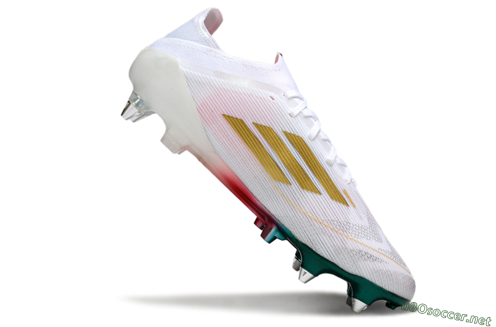 Men's Adidas F50 Elite SG Football Boots - White/Green/Gold/Red 4