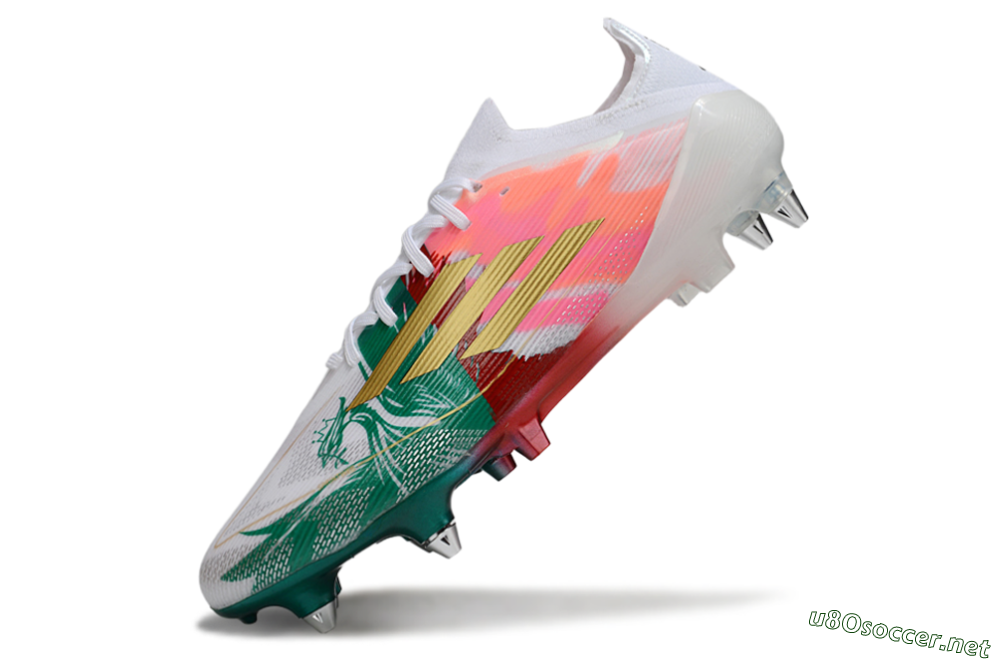 Men's Adidas F50 Elite SG Football Boots - White/Green/Gold/Red 5