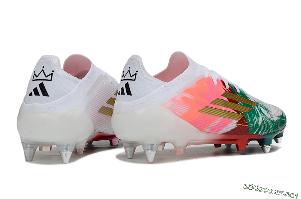 Men's Adidas F50 Elite SG Football Boots - White/Green/Gold/Red 6