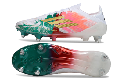 Men's Adidas F50 Elite SG Football Boots - White/Green/Gold/Red