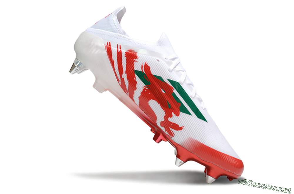 Men's Adidas F50 Elite SG Football Boots - White/Green/Red 4