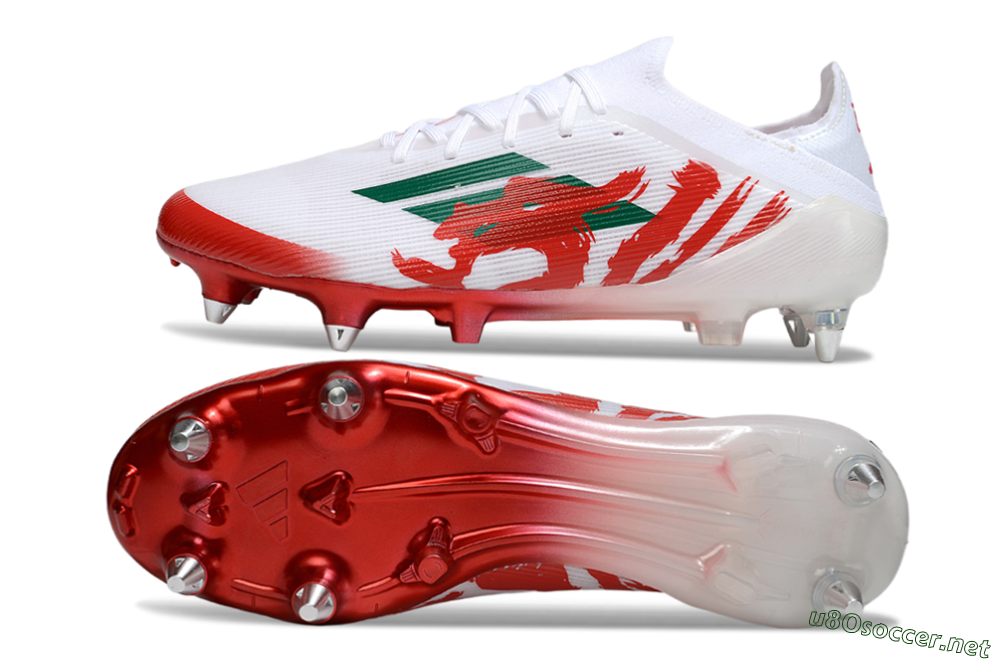 Men's Adidas F50 Elite SG Football Boots - White/Green/Red 1