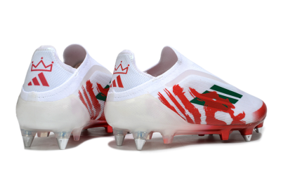 Men's Adidas F50 Elite Laceless SG Football Boots - White/Green/Red