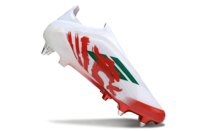 Men's Adidas F50 Elite Laceless SG Football Boots - White/Green/Red