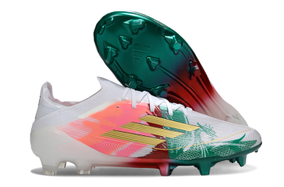 Unisex Adidas F50 Elite FG Football Boots - White/Green/Gold/Red