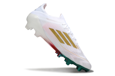 Unisex Adidas F50 Elite FG Football Boots - White/Green/Gold/Red