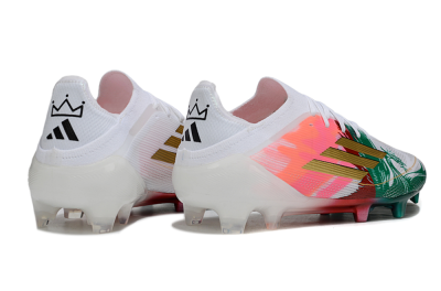 Unisex Adidas F50 Elite FG Football Boots - White/Green/Gold/Red