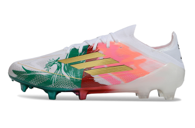 Unisex Adidas F50 Elite FG Football Boots - White/Green/Gold/Red