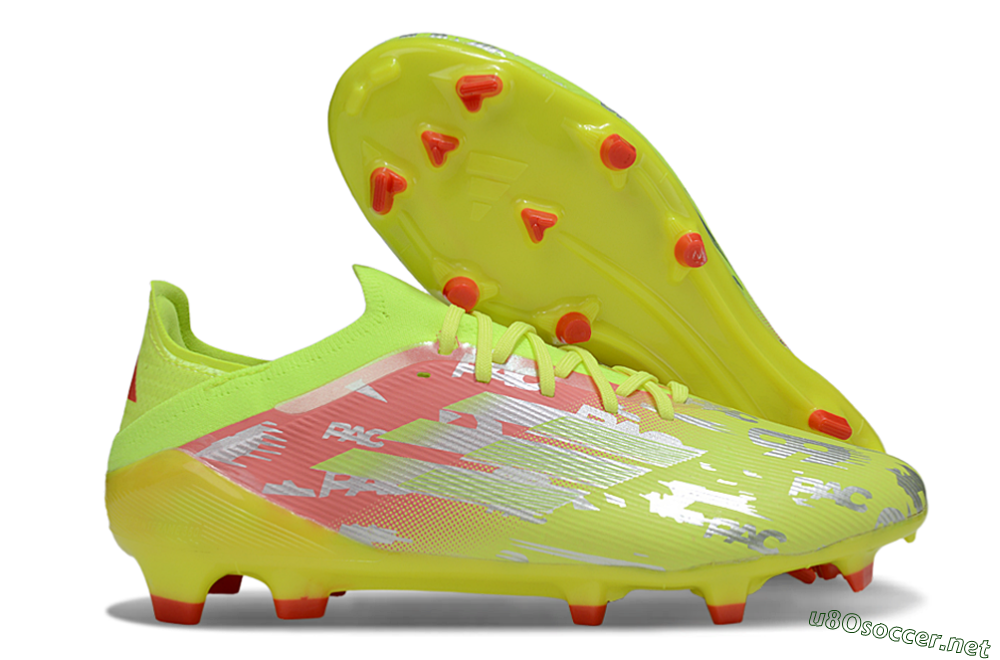 Unisex Adidas F50 Elite FG Football Boots - Yellow/Silver/Red 2